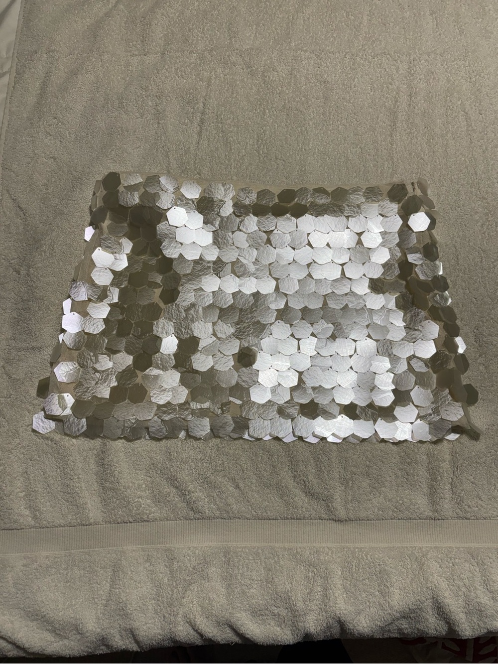 Zara Silver Shell Sequin Mini Skirt